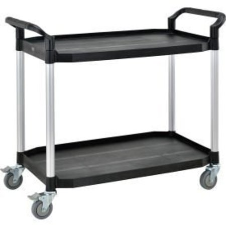 GLOBAL EQUIPMENT Global Industrial„¢ Service Cart w/2 Shelves, 440 lb. Capacity, 36"L x 20"W x 37"H, Black PUC-220